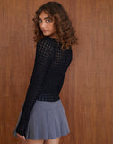 Image of Angela Long sleeve Top in Crinkle Black