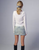 Image of Angela Long Sleeve Top in Crinkle White