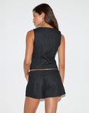 Image of Anila Button Through Vest in Denim Indigo