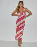 Image of Anira Maxi Dress in Pink Chiffon Painted Stripe