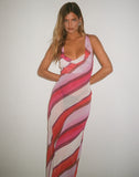 Image of Anira Maxi Dress in Pink Chiffon Painted Stripe