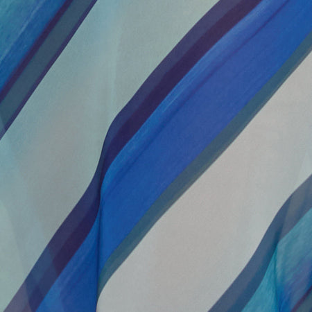 Anira Dress in Chiffon Painted Stripe Blue
