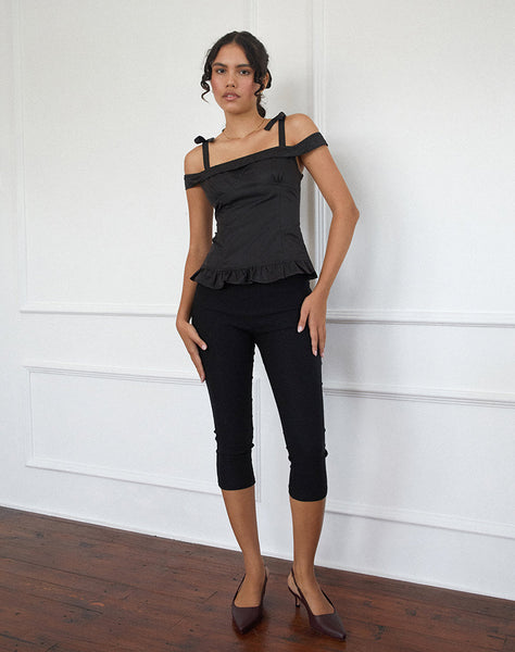 Image of Anneli Frill Hem Top in Black