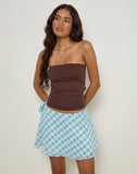 Image of Anora Mini Skirt in Blurred Check Blue