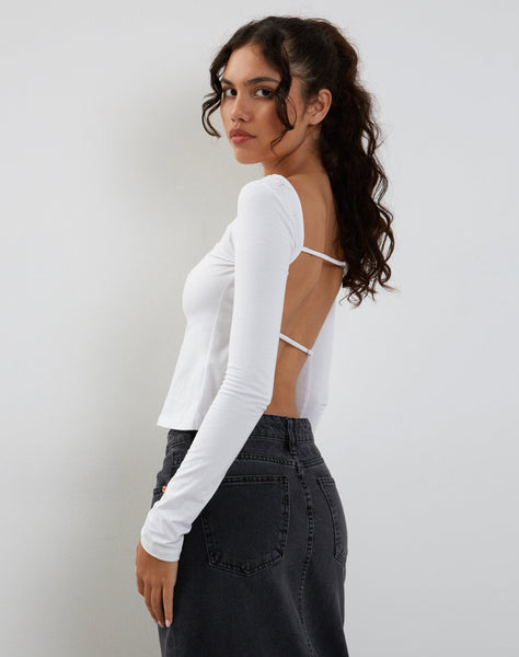 Image of Ansita Long Sleeve Top in White