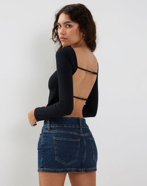 Image of Ansita Long Sleeve Top in Black