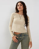 image of Ansita Long Sleeve Top in Coconut Milk