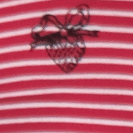 Anzhelina Strappy Mini Dress in Red and White Stripe with Strawberry Emb
