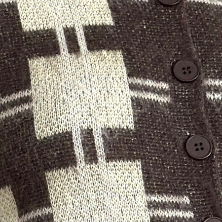 Anzio Knitted Cardigan in Check Brown