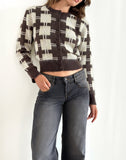 Image of Anzio Knitted Cardigan in Check Brown