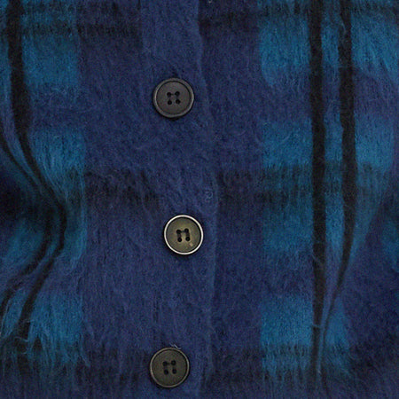 Anzio Button Up Cardigan in Multi Check Navy Blue