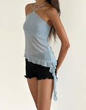 Image of Arabella Halterneck Top in Mesh Light Blue