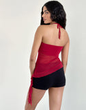 Image of Arabella Halterneck Top in Mesh Cherry