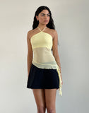 image of Arabella Halterneck Top in Mesh Lemon