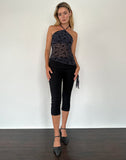 Image of  Arabella Halterneck Top in Pretty Petal Flock Navy