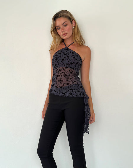 Cosimo Halterneck Top in Midnight Shimmer