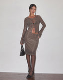 Image of Eldonia Midi Skirt in Basic Polka Brown