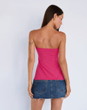 Image of Aravie Ruched Bandeau Top in Fandango Pink