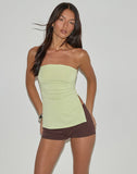 Image of Aravie Ruched Bandeau Top in Pistachio