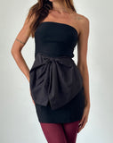 Image of Ardeola Oversized Bow Mini Tailored Dress in Black