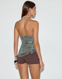 Image of Argeila Halter Top in Green and Grey Sequin