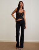 Image of Arin Ruffle Cami Top in Floral Lace Black