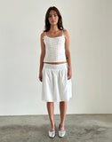 Image of Aristia Midi Skirt in Woven Broderie White