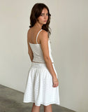 Image of Aristia Midi Skirt in Woven Broderie White