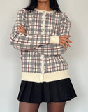 Image of Arlene Cardigan Checked Knit Cream