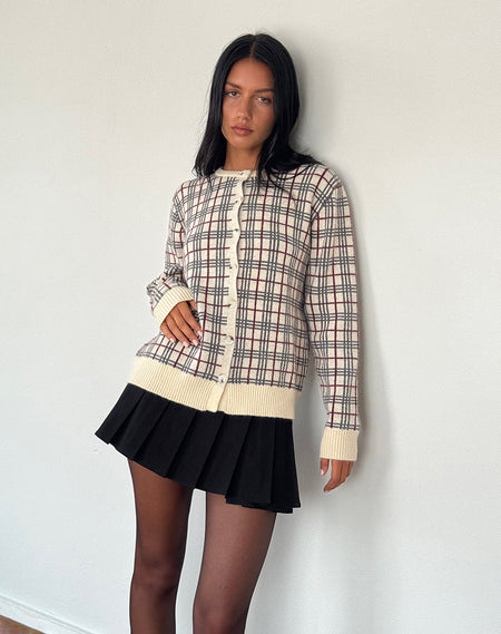 Danov Cardigan in Brown Gingham