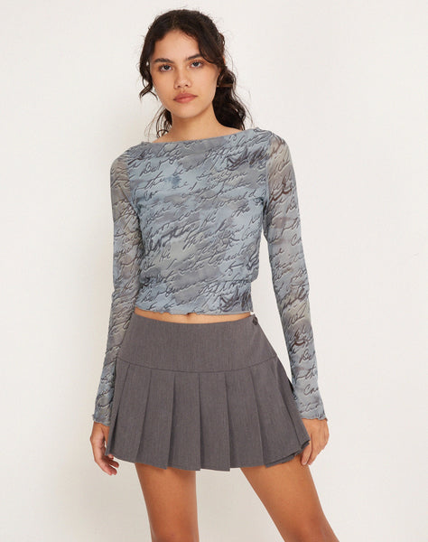 Image of Armali Long Sleeve Top in Mesh Fluid Digi Print