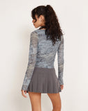 Image of Armali Long Sleeve Top in Mesh Fluid Digi Print