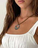 image of Arma Necklace with Round Shell Pendant in Gold