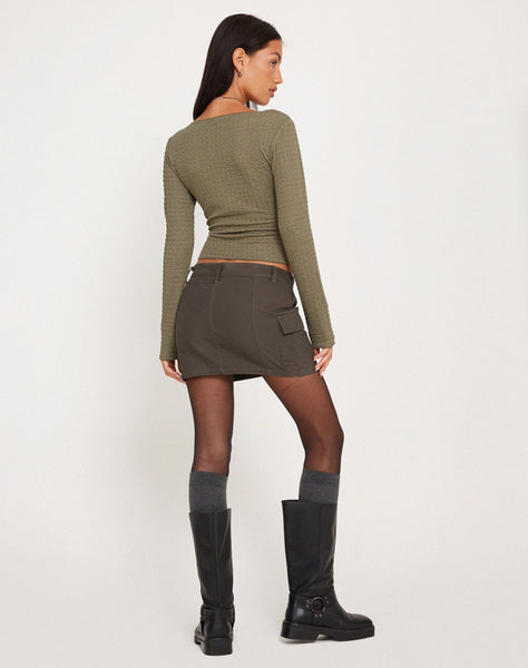 Image of Armina Long Sleeve Top in Khaki