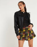 Image of Ardava Wrap Mini Skirt in Mix Tartans