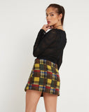 Image of Ardava Wrap Mini Skirt in Mix Tartans