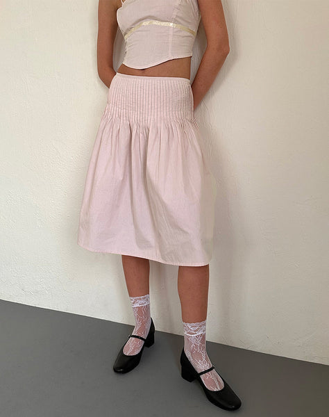 Image of Asada Midi Skirt in Light Pink