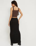 image of Asahi Crop Top in Lace Chestnut Brown