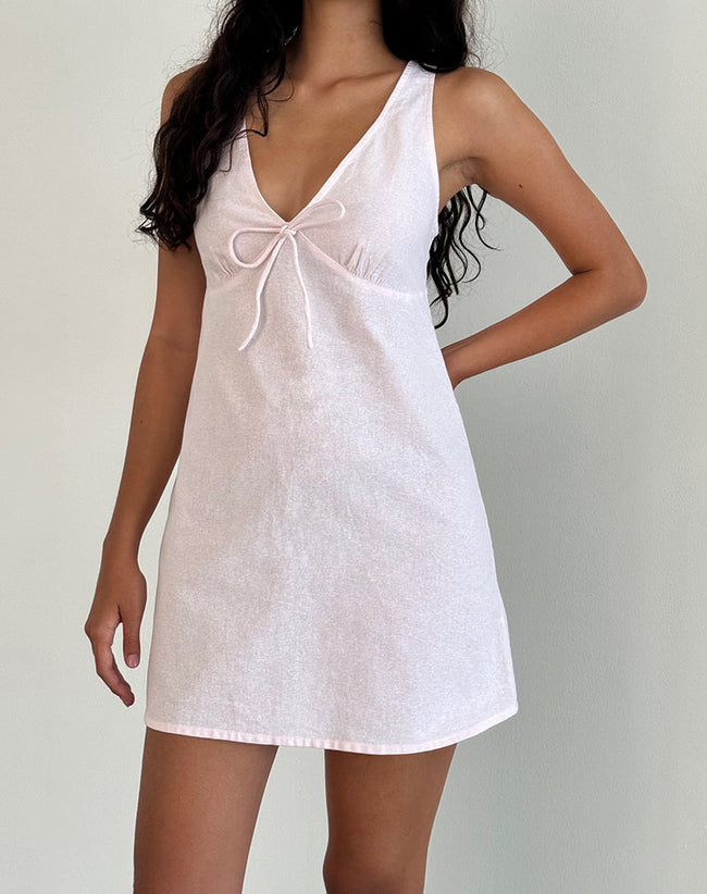 Image of Asatari Tie Front Dress in Light Pink