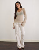Image of Ashla Top in Sheer Knit Beige