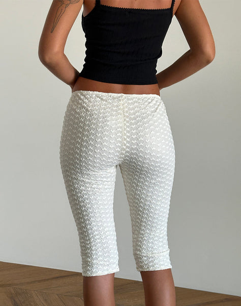 Image of Asih Capri Trouser in Ivory Heart Lace