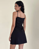 Image of Asinel Mini Dress in Black with Ivory Bow