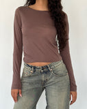 Image of Asma Loose Fit Long Sleeve Top in Nutmeg