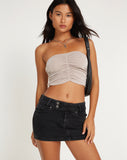 image of Asti Bandeau Crop Top in Camel