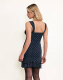 Image of Astika Mini Dress in Heart Flock Navy Yellow