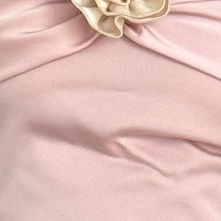 Astrum Satin Bandeau Top in Pink with Ivory Rose