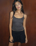 Image of Atarah Knit Cami Top in Argyle Black Grey