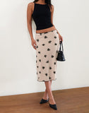 Image of Atira Midi Skirt in Cluster Ditsy Floral Flock Nude