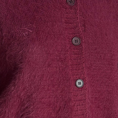 Audrina Cardigan in Fluffy Burgundy