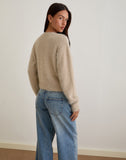 Image of Audrina Cardigan in Fluffy Knit Beige